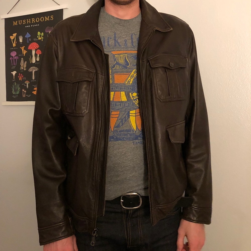 Banana Republic Brown Leather Jacket - image 1